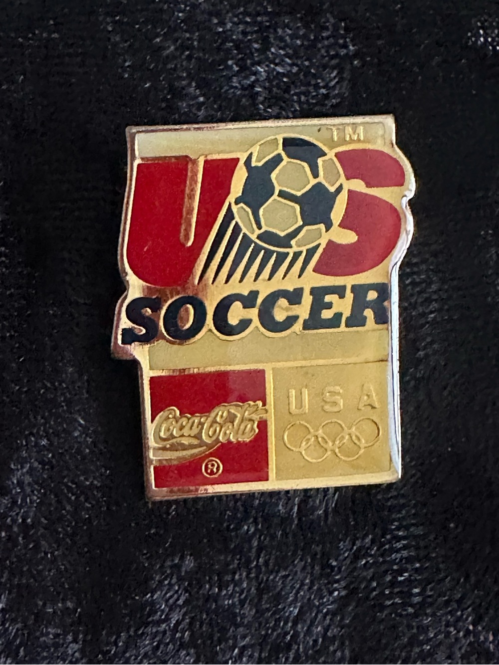 Coca-Cola USA Soccer Olympic Rings Enamel Lapel Pi